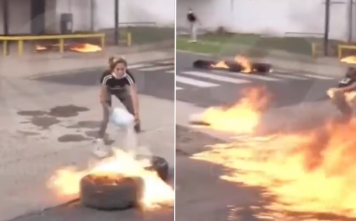 Protestaban frente a un penal por la muerte de un interno y se prendieron fuego por accidente