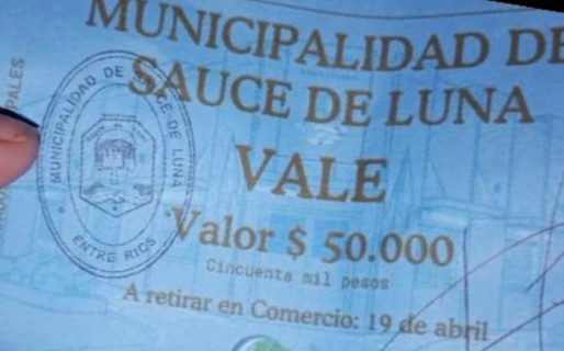 Un municipio entregó tickets de comida para poder completar los sueldos