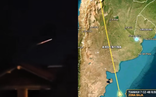 Restos de un cohete chino cruzaron el cielo de Chubut y Río Negro