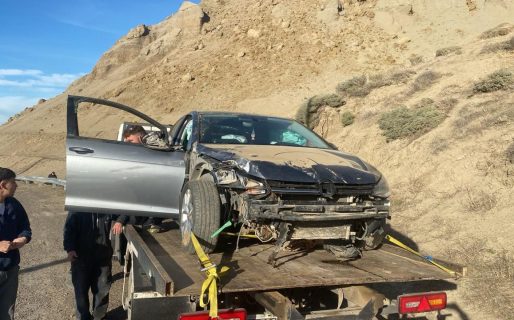 Despiste vehicular en Ruta 3: un joven perdió el control de su auto frente al Cenotafio