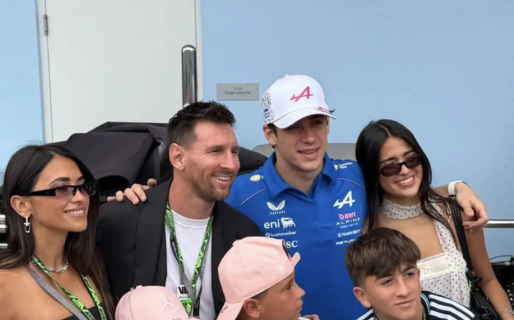 Colapinto se encontró con Messi en la previa del GP de Miami: charlas, mates y fotos con la familia
