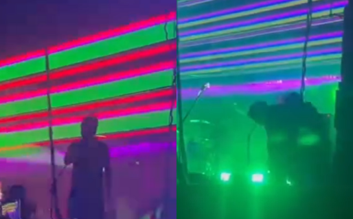 Se cayó Adrián Dárgelos en pleno recital de Babasónicos en Comodoro