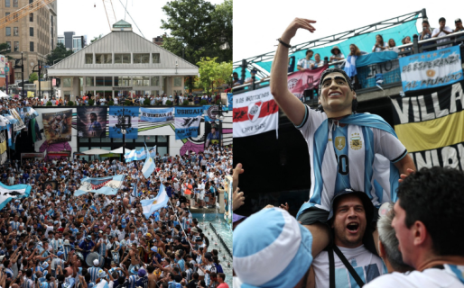 Trapos, lluvia y mucha pasión: el banderazo argentino en Atlanta