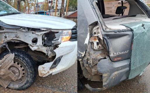 Otro accidente en Avenida Hipólito Yrigoyen: dos vehículos chocaron frente a un semáforo