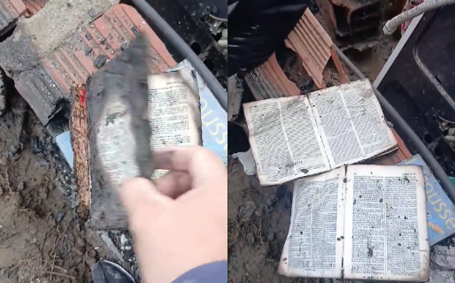 El fuego arrasó con todo, pero una Biblia quedó intacta entre las cenizas