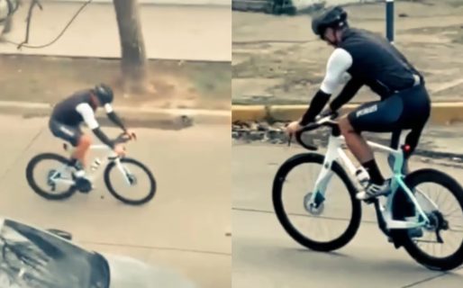 En medio del descanso, Scaloni salió a andar en bicicleta por Pujato y saludó a los hinchas