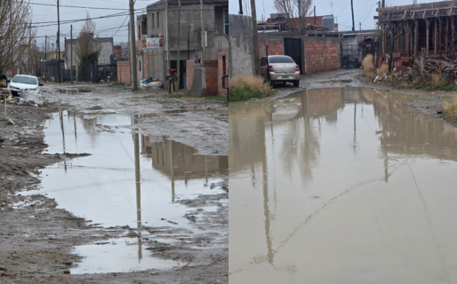 Calles anegadas e intransitables por las precipitaciones del domingo