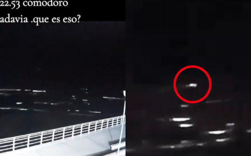 Una comodorense grabó una luz que se movía sobre el mar