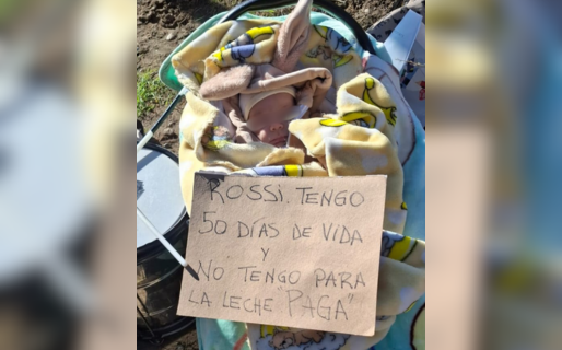 «Tengo 50 días de vida y no tengo para la leche, paga»: la escena en la protesta de exchoferes de la Patagonia