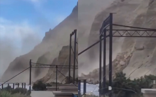 Las imágenes del impresionante desprendimiento en Punta Sur de Rada Tilly