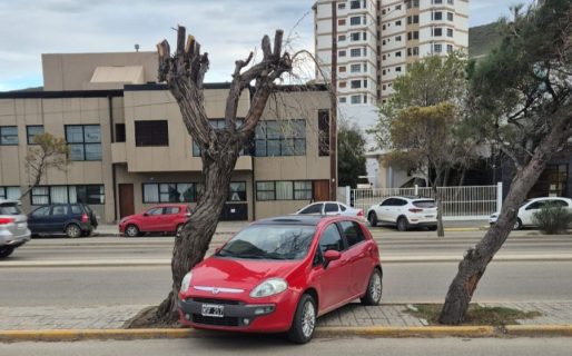 Sin freno de mano: Un vehículo sin conductor terminó atascado en el bulevar de la avenida Yrigoyen