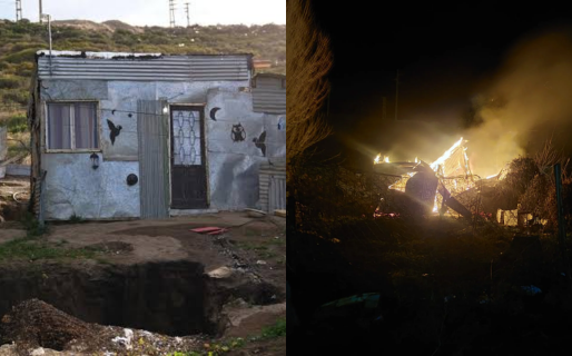 Se produjo un incendio en el terreno de la madre biológica de Ángel López