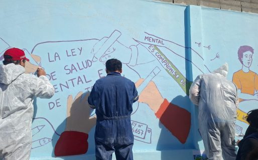 Realizan un mural colectivo por la salud mental en Comodoro
