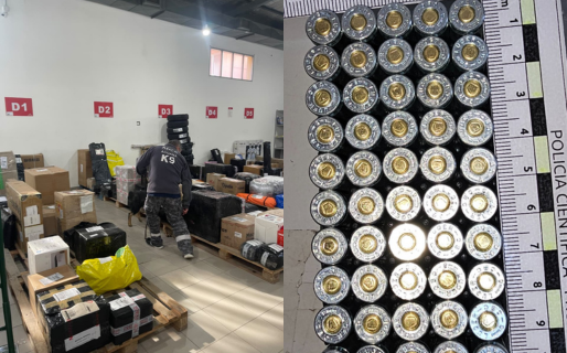 Incautaron más de 200 gramos de marihuana y 600 municiones en encomiendas