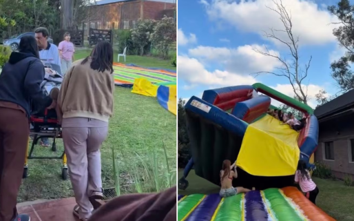 Un castillo inflable se dio vuelta durante una despedida de soltera y varias invitadas resultaron heridas