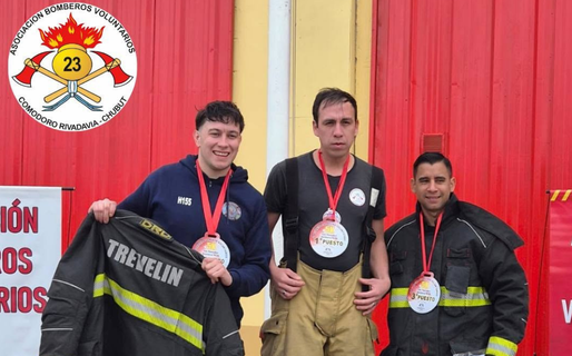 Un bombero del Destacamento 3 logró dos podios en el Desafío Bomberil de Sarmiento