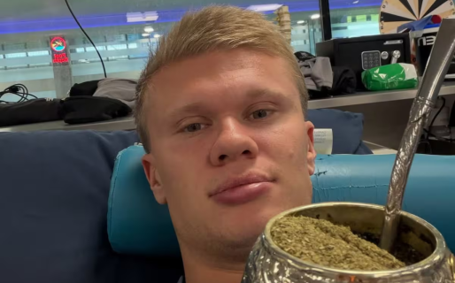 Erling Haaland probó el mate: la reacción de sus compañeros argentinos y el curioso mensaje que dejó
