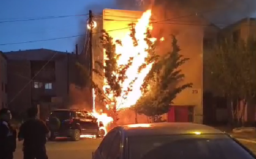 Una Ford EcoSport se incendió en el barrio 30 de Octubre y las llamas alcanzaron un árbol y un poste